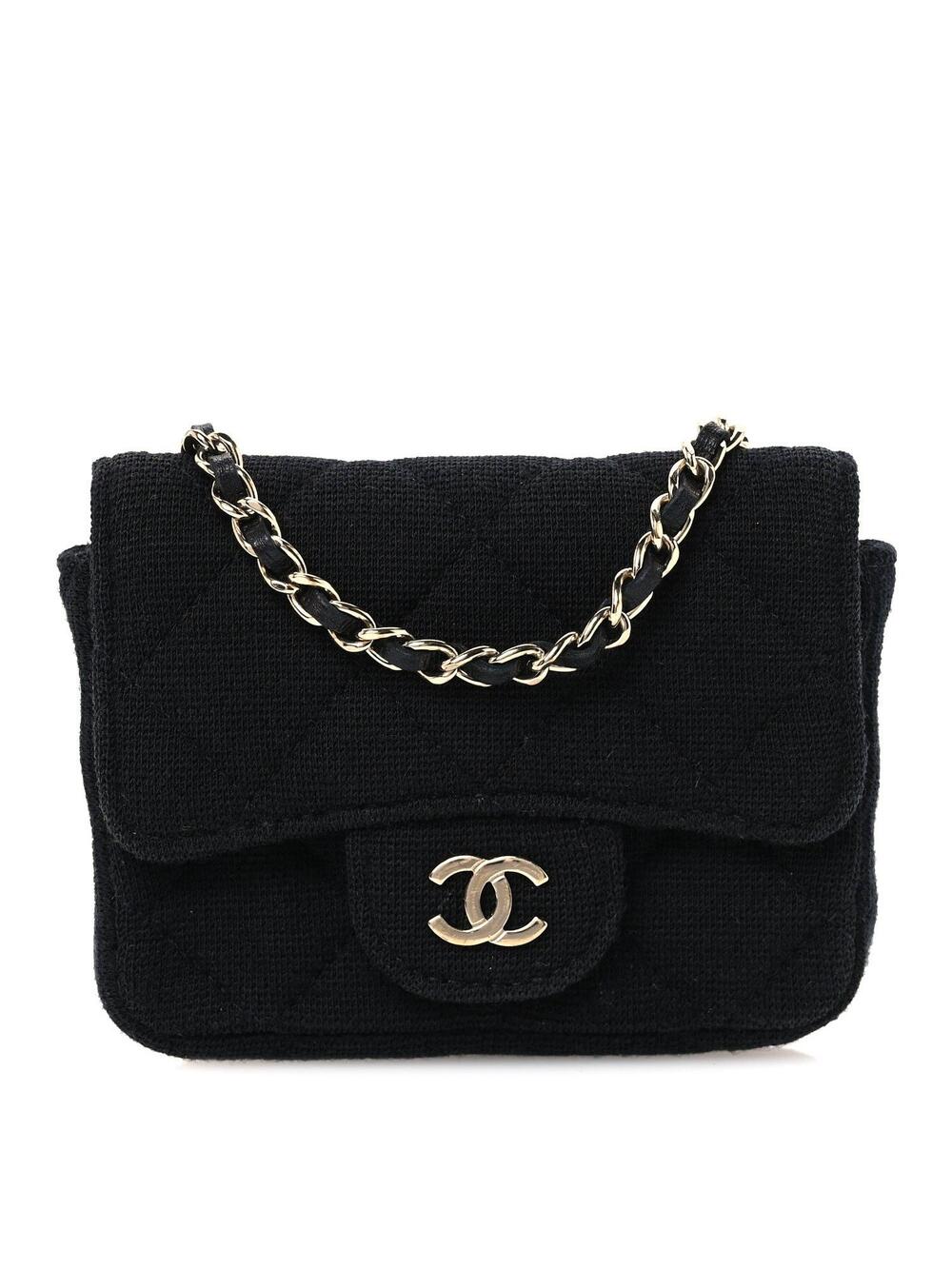 Chanel Jersey Quilted Flap Chain Waist #346221C14B